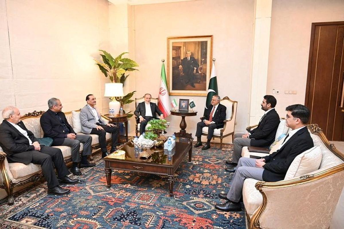 Iranian Foreign Minister Abbas Araqchi talks with Pakistan