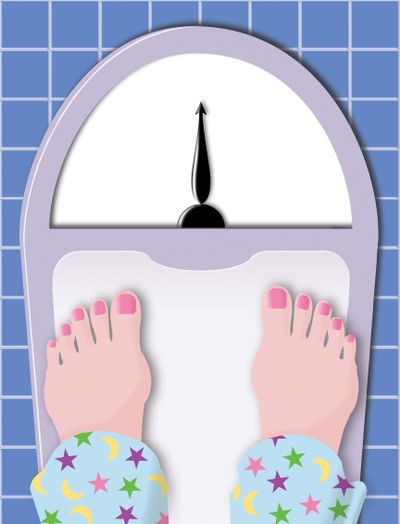 300 dpi Susan Ballenger  color illustration of woman's feet on bathroom scale. The Sacramento Bee 2007<p>

bathroom scale illustration weight weighing feet pedicure toes bmi obesity body image fat obese pajamas resolution resolutions new year years day diet dieting 07000000, HTH, krthealth health krtdiversity diversity, woman women, 07016000, 10010000, HEA, krtfitness fitness, LEI, physical fitness, 10016000, beauty, FEA, krtfeatures features, krtlifestyle lifestyle, leisure, LIF, ballenger sa contributor coddington mct mct2007, 2007, krt2007, krtnational national, krtworld world, krt, mctillustration, sa contributed, (Ballenger / MCT)