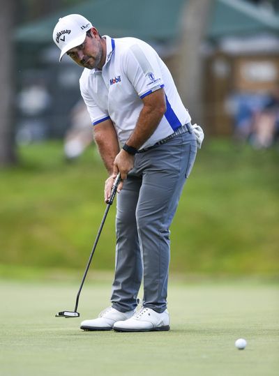 Roberto Diaz putts on the 9th green during the first round of the John Deere Classic at TPC Deere Run in Silvis, Ill., Thursday, July 11, 2019. (Meg McLaughlin / Quad City Times via AP)