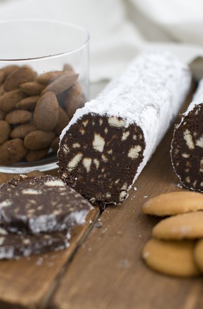 Try a chocolate salami instead of a chocolate bunny this Easter. And consider adding dried fruit or toasted and chopped nuts. (Associated Press)