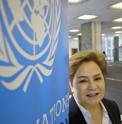 Patricia Espinosa, executive secretary of the United Nations Framework Convention on Climate Change, is photographed March 29, 2019, at U.N. headquarters. The U.N. climate chief says world leaders must recognize there is no option except to speed-up and scale-up action to tackle global warming, warning that continuing on the current path will lead to “a catastrophe.” (Bebeto Matthews / Associated Press)
