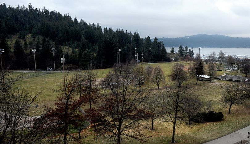 McEuen Field photographed from Parkside Towers on Feb. 4, 2011. Proposed plans for McEuen include removing the baseball fields and closing the Third Street boat ramp.  (Kathy Plonka)