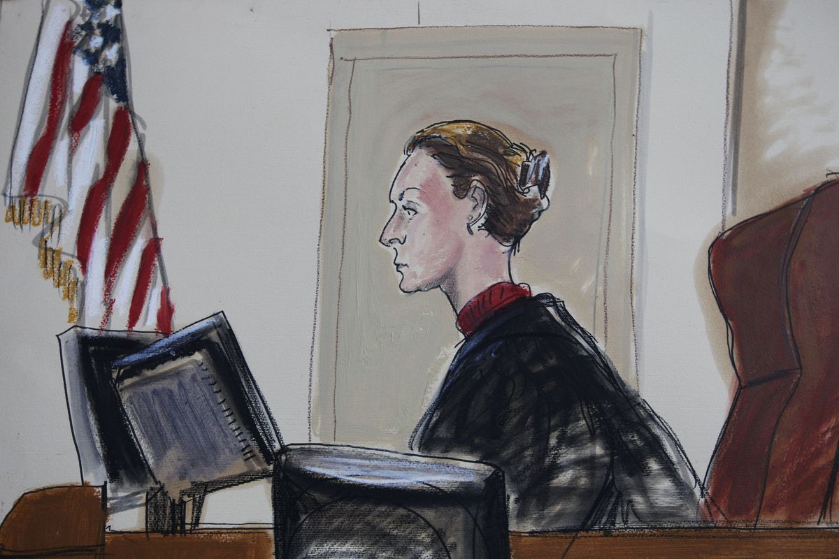 This courtroom sketch shows Judge U.S. Magistrate Judge Roanne Mann in Brooklyn Federal Court in New York on Wednesday, Oct. 17, 2012 during a hearing for Quazi Mohammad Rezwanul Ahsan Nafis. The Bangladeshi man who came to the United States to wage jihad was arrested in an elaborate FBI sting on Wednesday after attempting to blow up a fake car bomb outside the Federal Reserve building in Manhattan, authorities said. Before trying to carry out the alleged terrorism plot, Nafis went to a warehouse to help assemble a 1,000-pound bomb using inert material, according to a criminal complaint. He also asked an undercover agent to videotape him saying, "We will not stop until we attain victory or martyrdom," the complaint said. (Elizabeth Williams / Associated Press)
