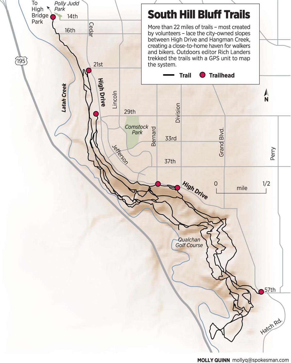 South Hill Bluff Trails map