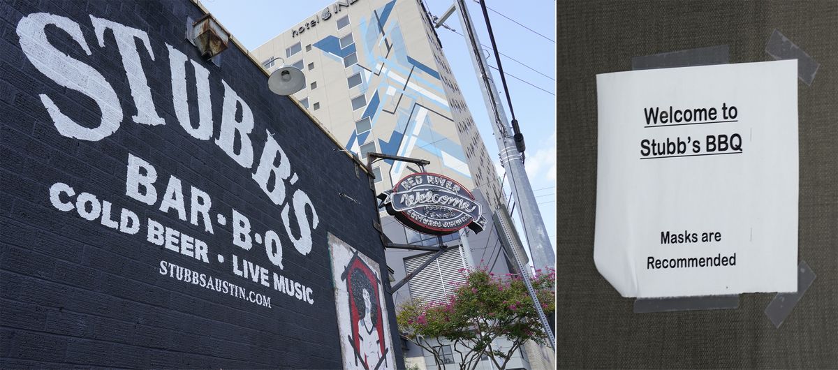 This combination of photos shows signage for Stubb