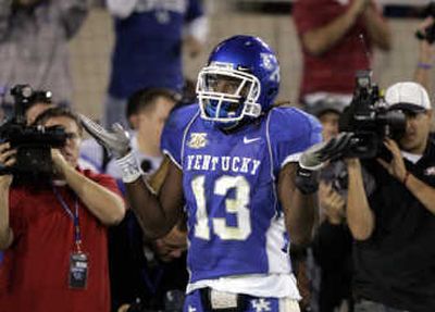 
UK's Steve Johnson reacts after winning TD.Associated Press
 (Associated Press / The Spokesman-Review)