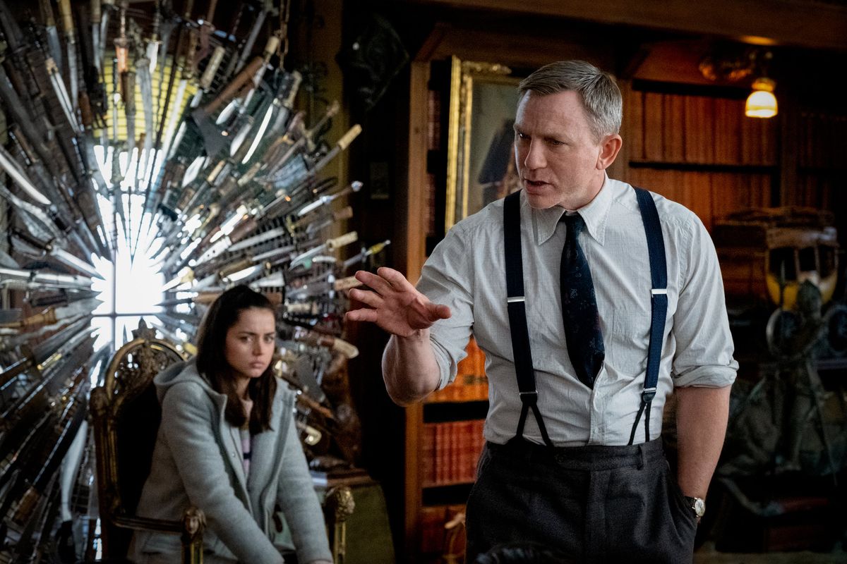 Ana De Armas and Daniel Craig in “Knives Out.”  (Claire Folger/Lionsgate)