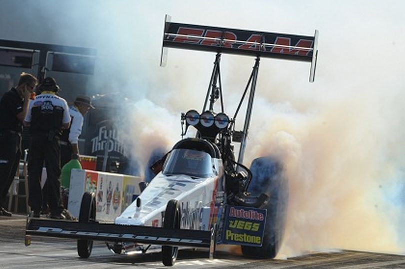 Cory McClenathan aims for the win lights at Charlotte. (Photo courtesy of NHRA)