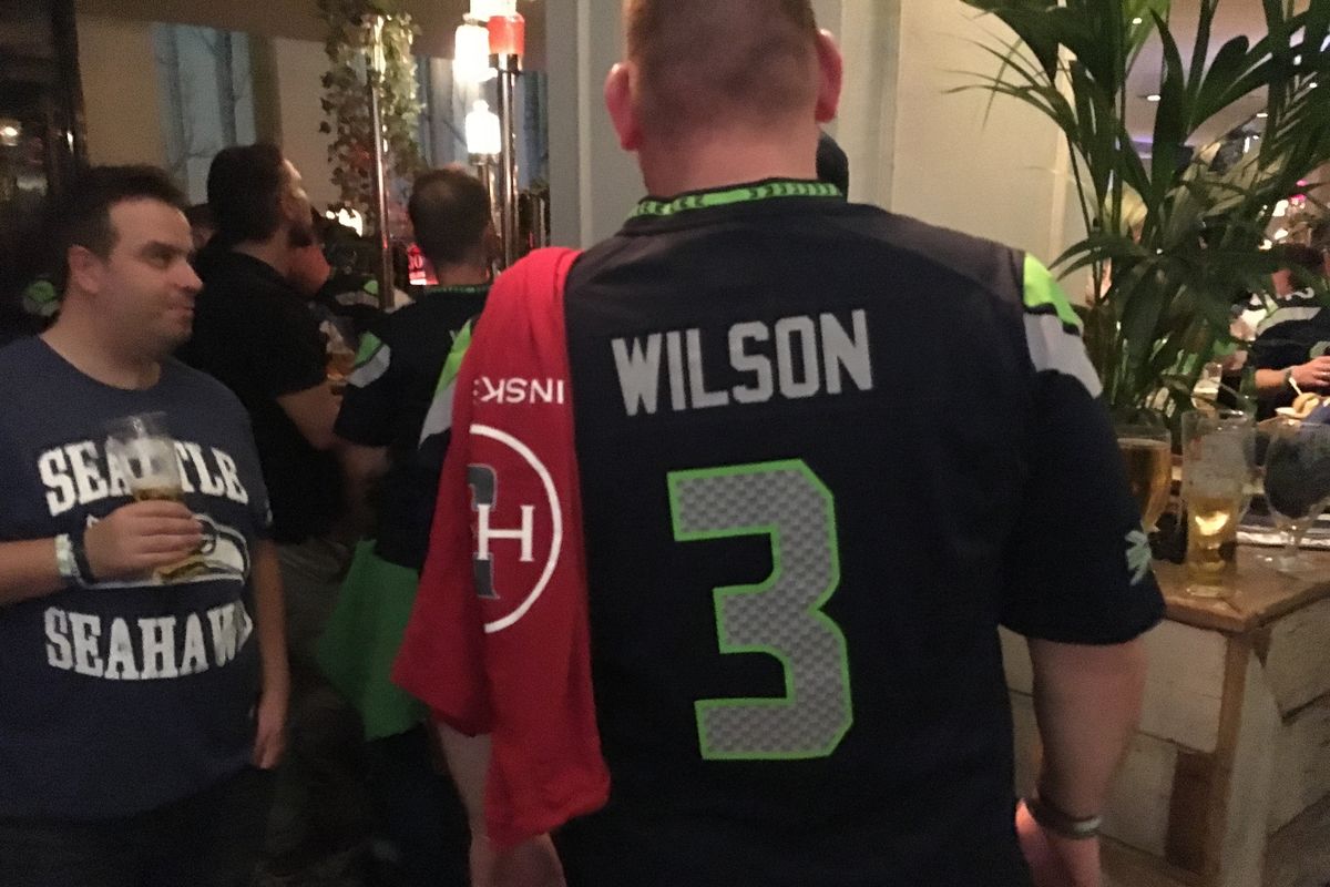 Seattle Seahawk fans gathered at the Revolution Bar in London Saturday evening, ahead of Sunday