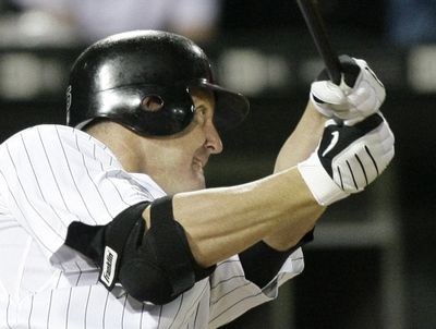 Jim Thome of the White Sox belts career home run 550.  (Associated Press / The Spokesman-Review)