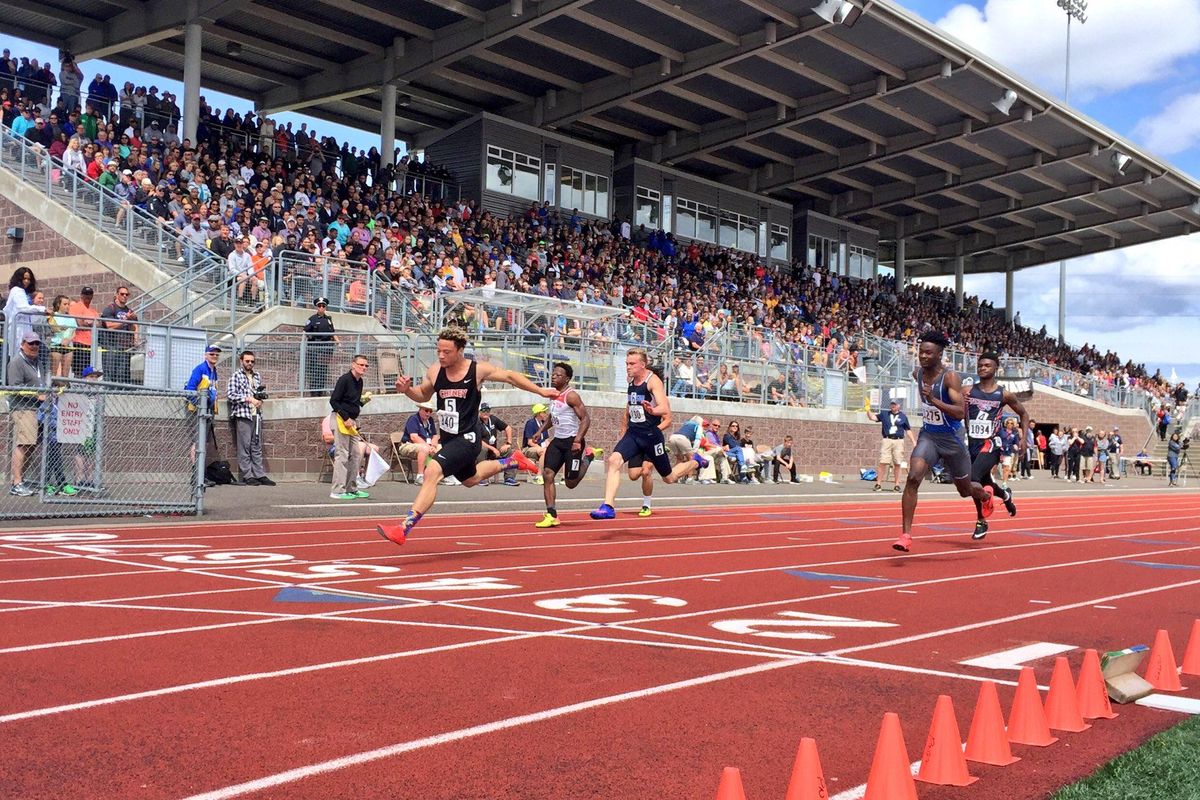 Cheney’s Charles Johnson wins the 2A boys 200 meters on Saturday, May 26, 2018, in Tacoma, Washington. (@WIAAWA / Twitter)