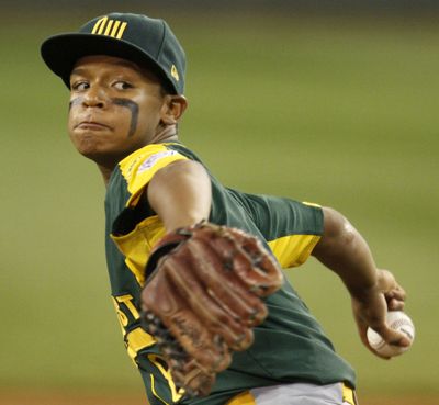 Washington pitcher Isaiah Hatch struck out 12 in relief at LLWS. (Associated Press)