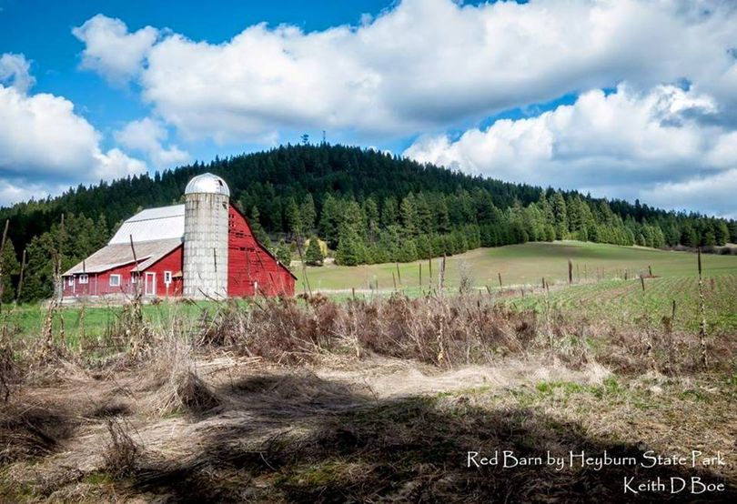 On Old School North Idaho, Keith Boe posted this photo of a red barn in the Heyburn State Park area. (Keith Boe)