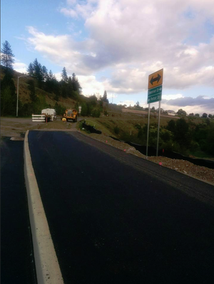 The beginning of a new multiuse paved trail along Pettet Drive in Spokane. The entire section of the road, otherwise known as Doomsday Hill, is being renovated, and the trail will be part of the Centennial Trail. (Courtesy Spokane Bicycle Advisory Board)