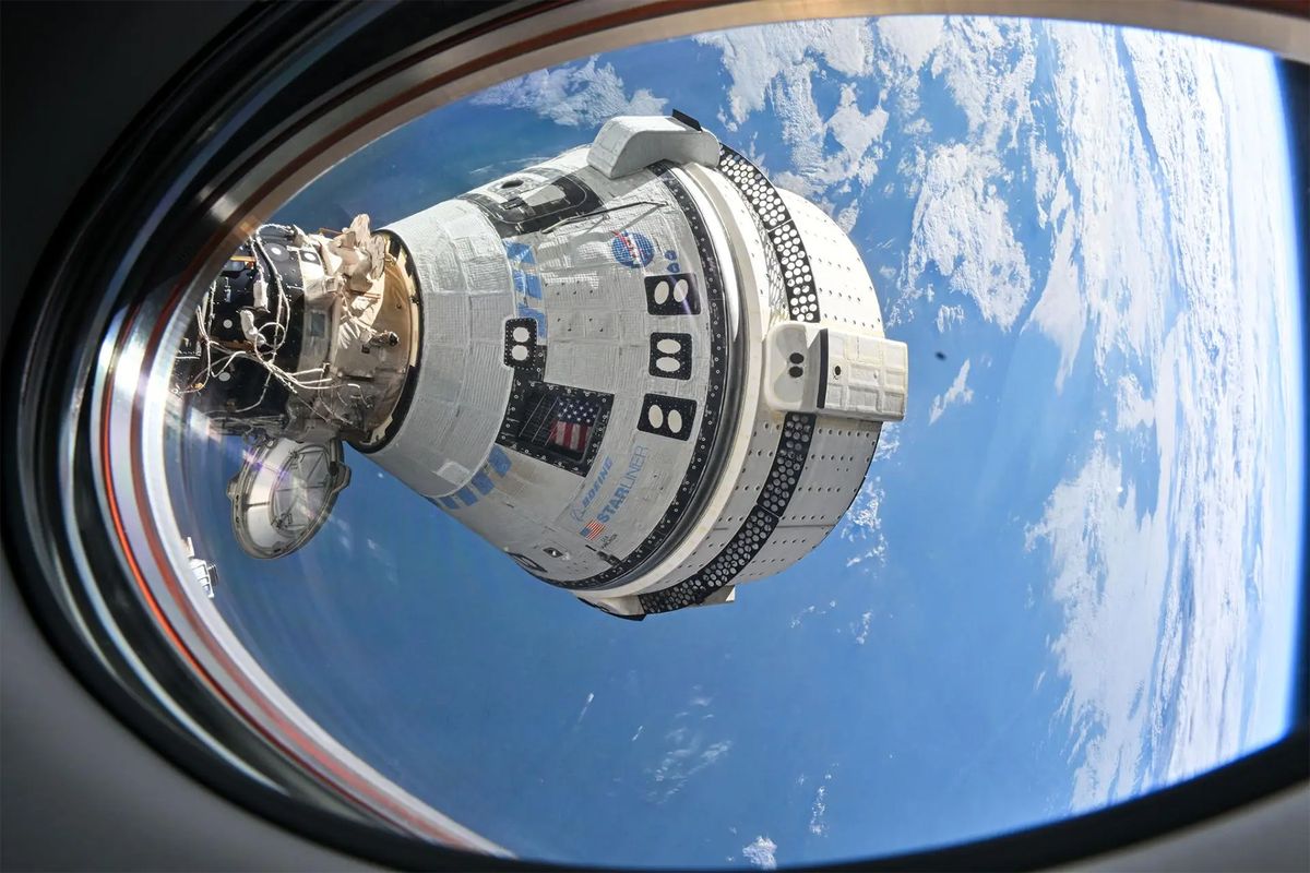 Boeing’s Starliner spacecraft is seen docked at the International Space Station. (NASA)  (NASA)