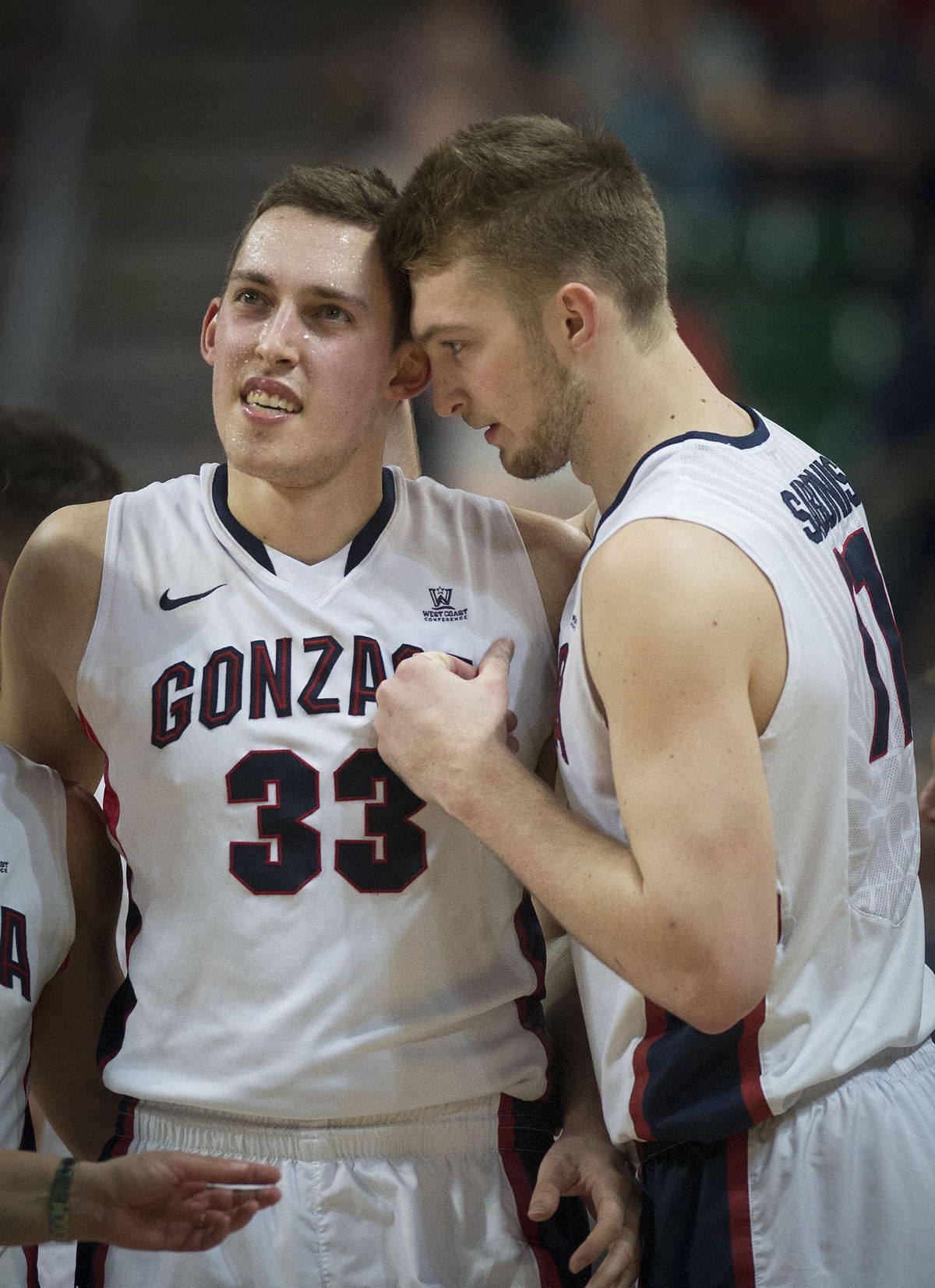 Gonzaga bigs Kyle Wiltjer, left, and Domantas Sabonis trotted the globe to improve their skills over the summer. (Colin Mulvany / The Spokesman-Review)