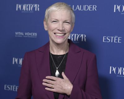 Annie Lennox attends Porter’s third annual Incredible Women Gala at the Wilshire Ebell Theatre in Los Angeles on Oct. 9, 2018.  The iconic singer and activist teamed with Apple Music to launch a video Thursday, March 7, 2019, in support of global feminism to coincide with International Women’s Day, which is Friday, March 8. (Richard Shotwell / Richard Shotwell/Invision/AP)