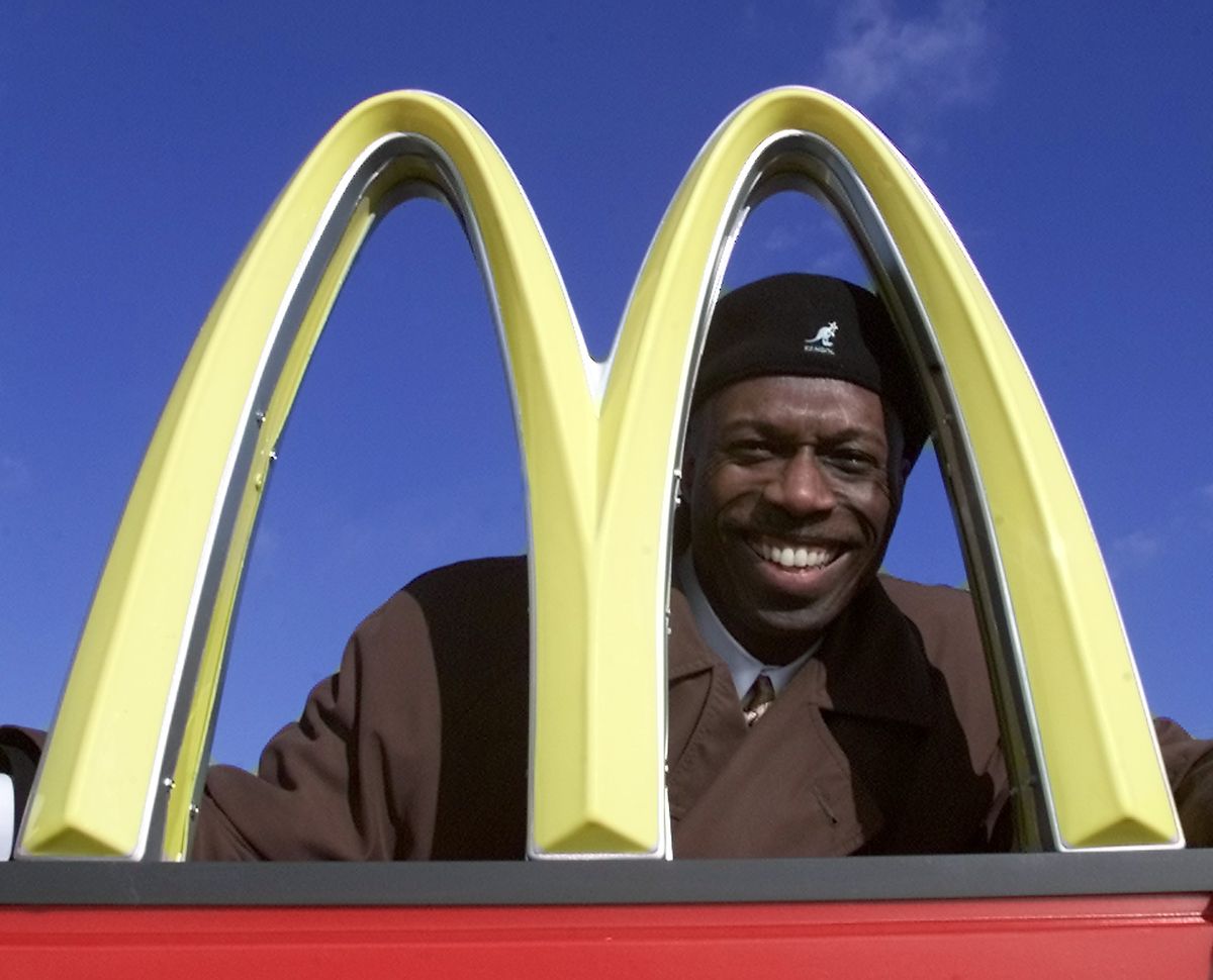 Herb Washington poses for a portrait outside his McDonalds restaraunt in Niles, Ohio, Thursday, Jan. 3, 2002. Washington, the Black owner of 14 McDonald