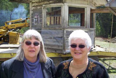 
Norma Jean Knowles of Waterford, left, and Linda Hackbarth, Bayview historian, with the harbor master's hut.
 (Herb Huseland / The Spokesman-Review)