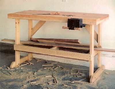 
The woodworking bench is sturdy and simple to build.
 (U-BILD / The Spokesman-Review)