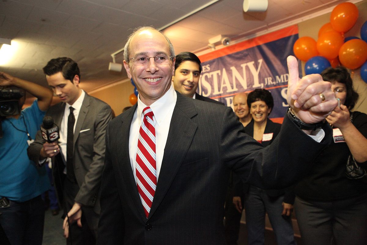 U.S. Rep. Charles Boustany, Jr. reacts after receiving news of his election to the 3rd Congressional District on Saturday Dec. 8, 2012. Louisiana congressman Charles Boustany won a fifth term on Saturday by handily defeating his fellow Republican incumbent, Jeff Landry, in a runoff election. (Allyce Andrew / The Advertiser)
