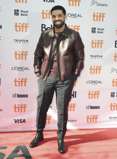 Drake attends the premiere for “The Carter Effect” on day 3 of the Toronto International Film Festival at the Princess of Wales Theatre on Saturday, Sept. 9, 2017, in Toronto. (Arthur Mola / Invision/AP)