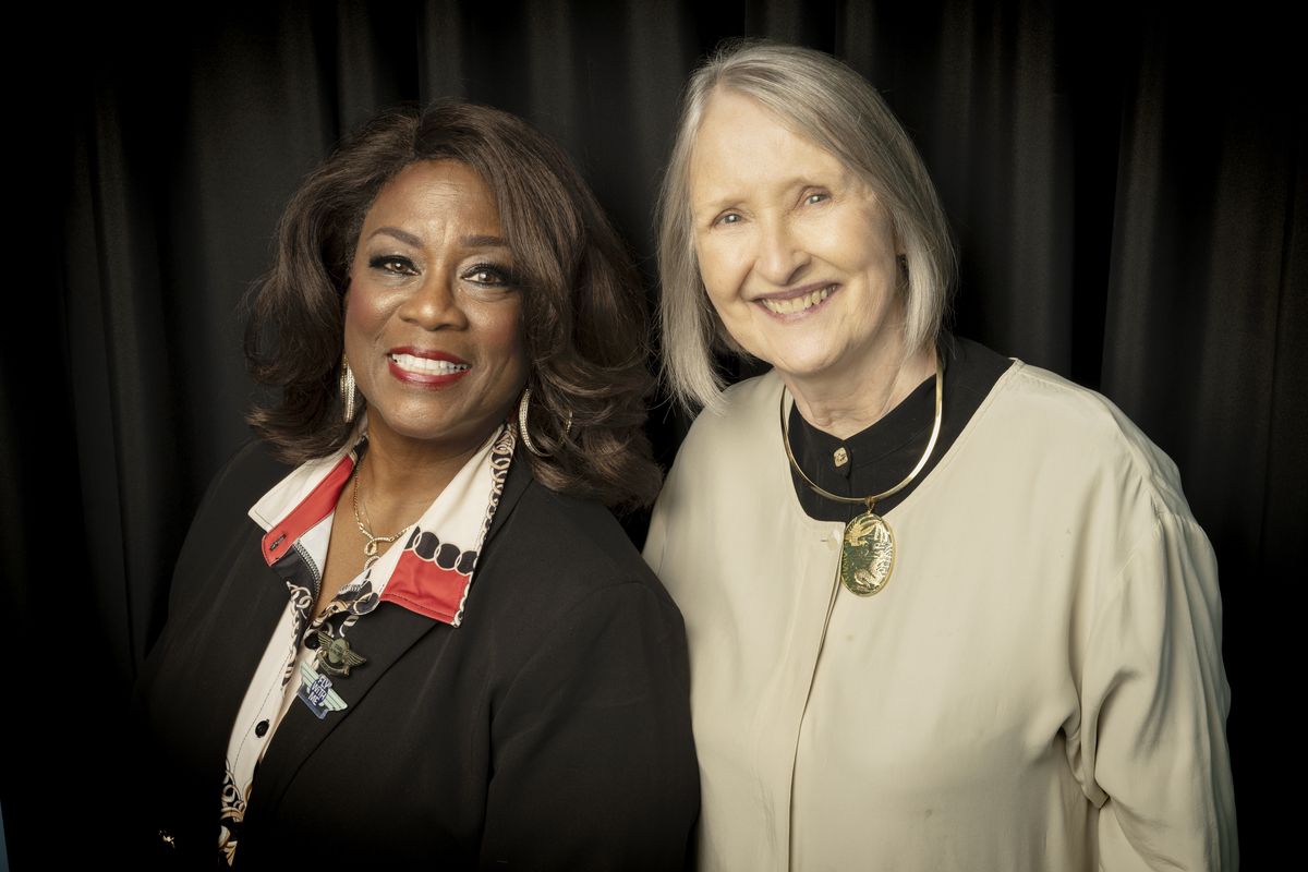 Former flight attendants Casey Grant, left, and Patricia Ireland are featured in the PBS documentary "Fly With Me" for their contributions to women