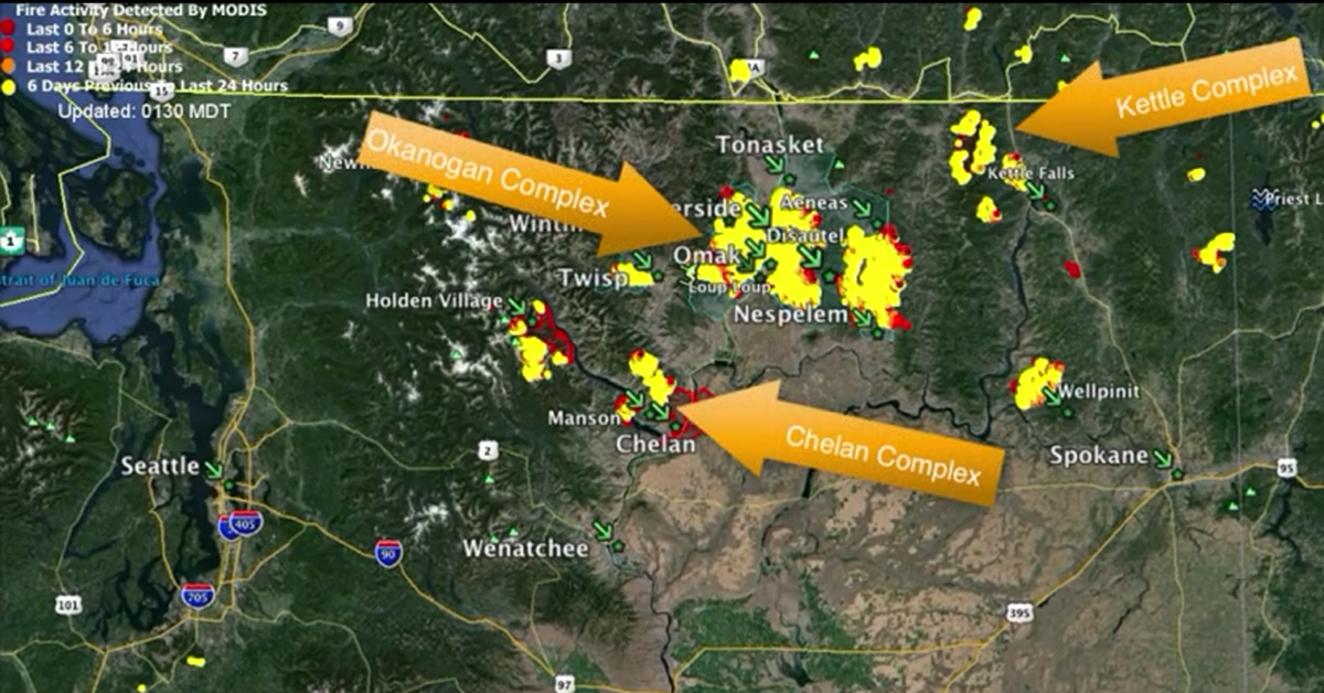 Virtual flythrough reveals scope of Washington wildfires The