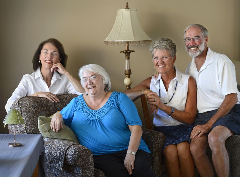 Hospice of Spokane is celebrating its 35th anniversary this fall. Four of the people in from the earliest days included from left, Barb Savage, Marj Humphrey, along with Barb and Johnny Cox. (Dan Pelle / The Spokesman-Review)