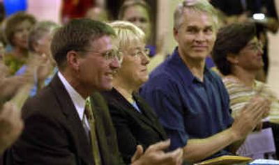 
U.S. Sen. Patty Murray, center, is given an ovation during a health care meeting Wednesday at the Northeast Community Center. Murray visited the center to hear success stories about getting health-care coverage for the uninsured.
 (Christopher Anderson/ / The Spokesman-Review)