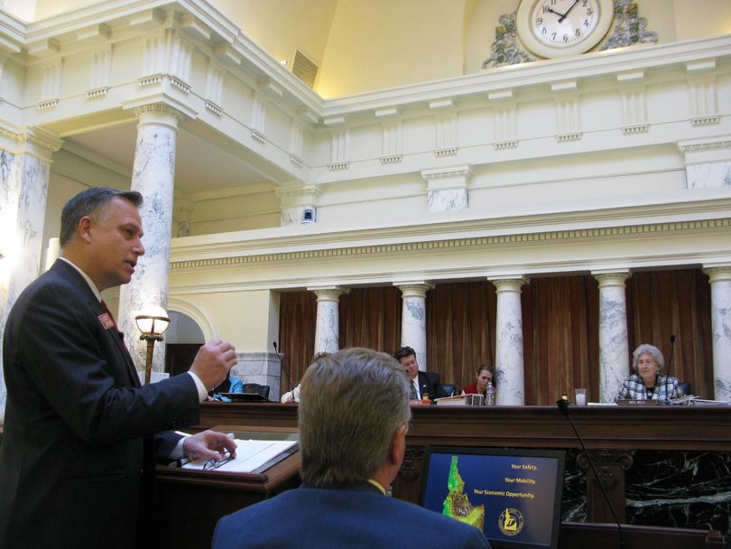 Scott Stokes addresses legislative budget writers on Monday morning (Betsy Russell)