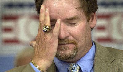 
Emotions got the better of Wade Boggs.
 (Brian Plonka / The Spokesman-Review)