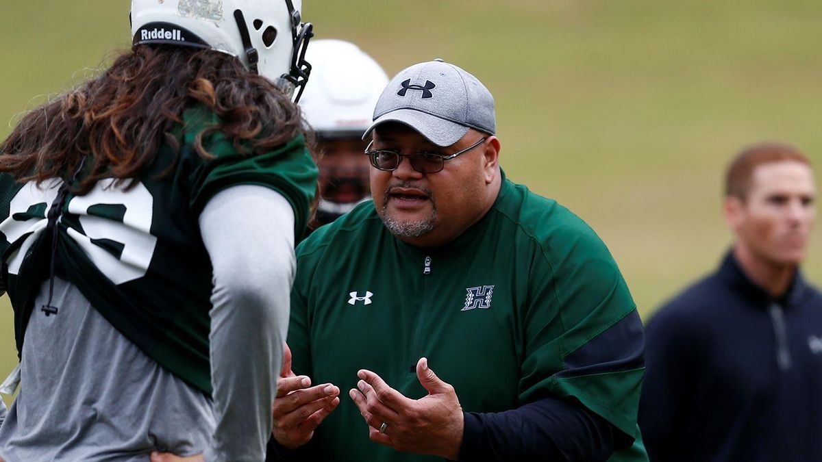 Ricky Logo, who spent the last two seasons at Hawaii as a defensive line coach, is joining Nick Rolovich’s coaching staff at Wasington State. (Courtesy/Hawaii Athletics)