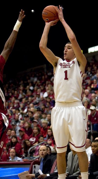 Klay Thompson leads WSU in scoring, assists and steals per game.  (Associated Press)