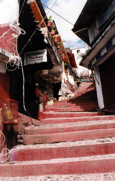 
A steep staircase wends through the shops and restaurants of Janitzio island, one stop on the Sheridans' trip to Mexico.
 (Photos by Mary Beth Sheridan / The Spokesman-Review)