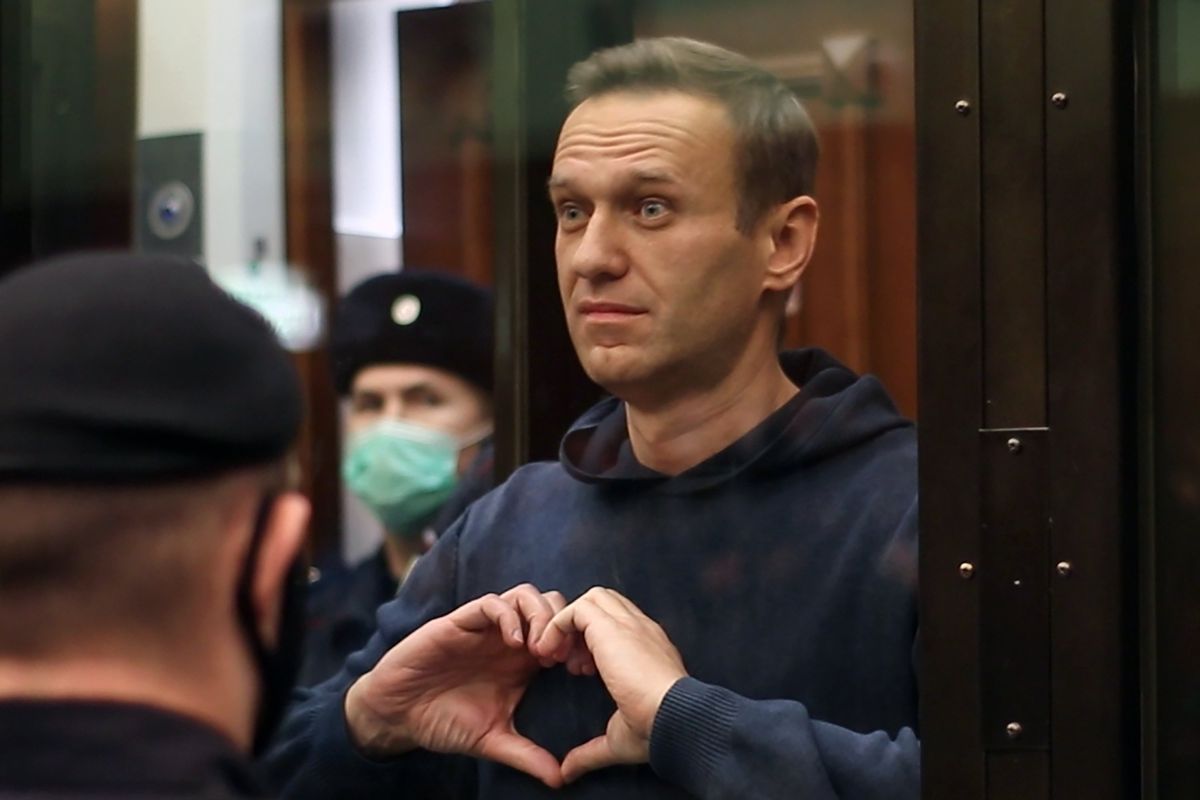 Russian opposition leader Alexei Navalny in January 2021 in Moscow.  (Moscow City Court Press Office)