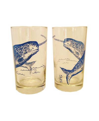 Narwhals and other creatures are printed on a vintage-style barware collection available at GentSupplyCo.com. (Associated Press)