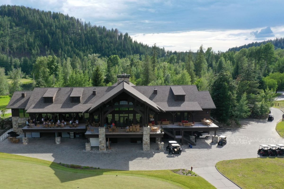 An aerial photo shows the newly opened clubhouse at The Idaho Club in Sandpoint.  (Idaho Club/Courtesy)
