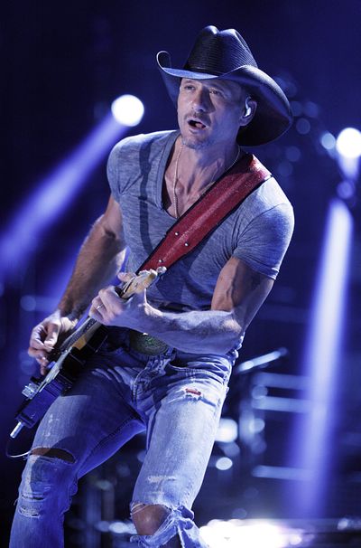 Tim McGraw performs in Nashville, Tenn., in June. His tour hits Airway Heights on Wednesday. (Associated Press)