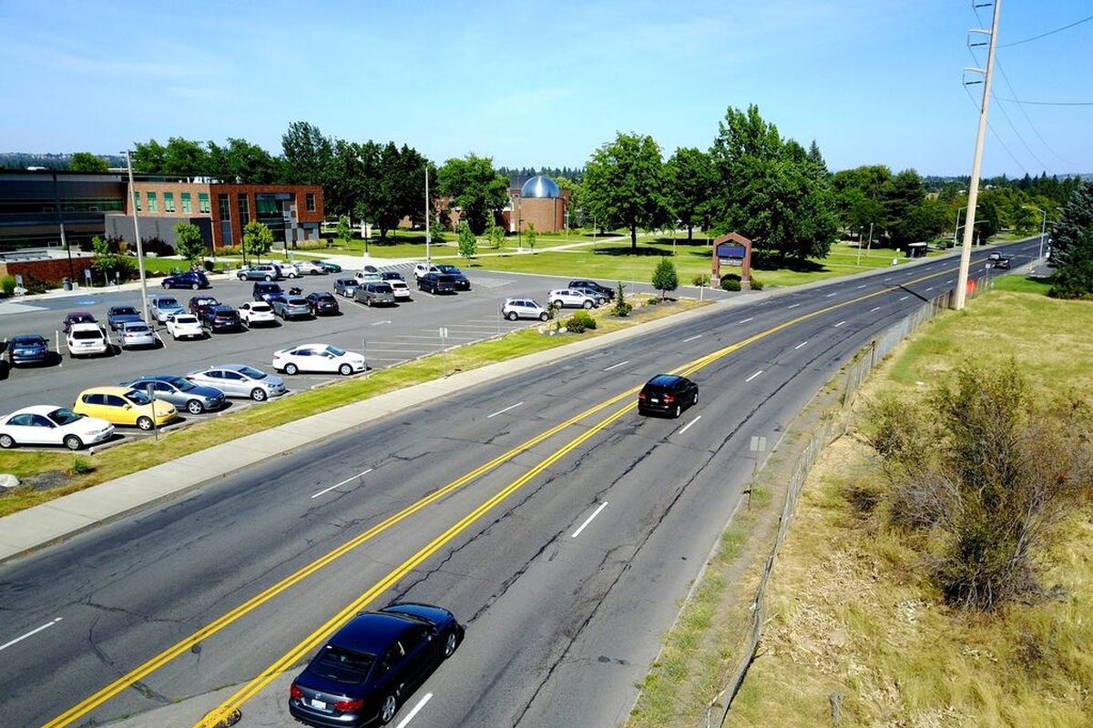 Fort George Wright Drive, which curves around Spokane Falls Community College in this image from August 2017, may be renamed Whist-alks Way.  (JESSE TINSLEY/THE SPOKESMAN-REVIEW)