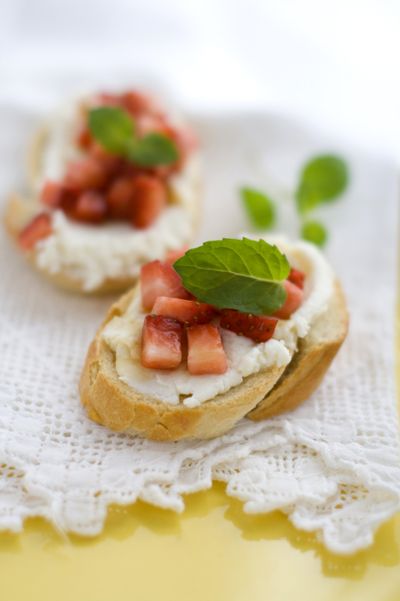 Strawberry-ricotta bruschetta perfect for breakfast or brunch. (Associated Press)
