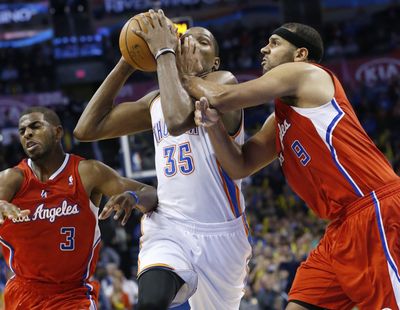 Thunder forward Kevin Durant scored 28 points. (Associated Press)