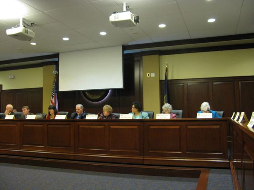 Members of the House State Affairs Committee debate legislation Tuesday to evict the Occupy Boise encampment from state property. (Betsy Russell)