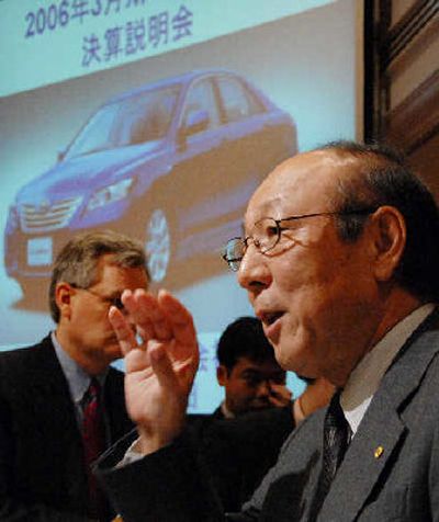 
Takeshi Suzuki, senior managing director of Toyota Motor Corp., speaks to reporters following a news conference in Tokyo Tuesday. 
 (Associated Press / The Spokesman-Review)