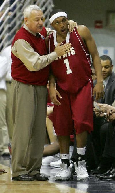 
Defenses have paid attention to WSU's Josh Akognon, right of coach Dick Bennett.
 (Associated Press / The Spokesman-Review)