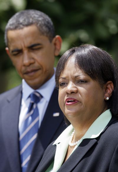 Dr. Regina Benjamin, an Alabama family physician, speaks following an announcement by President Obama of his intention to nominate her as the surgeon general, July 13 in the White House Rose Garden in Washington, D.C. (File Associated Press / The Spokesman-Review)