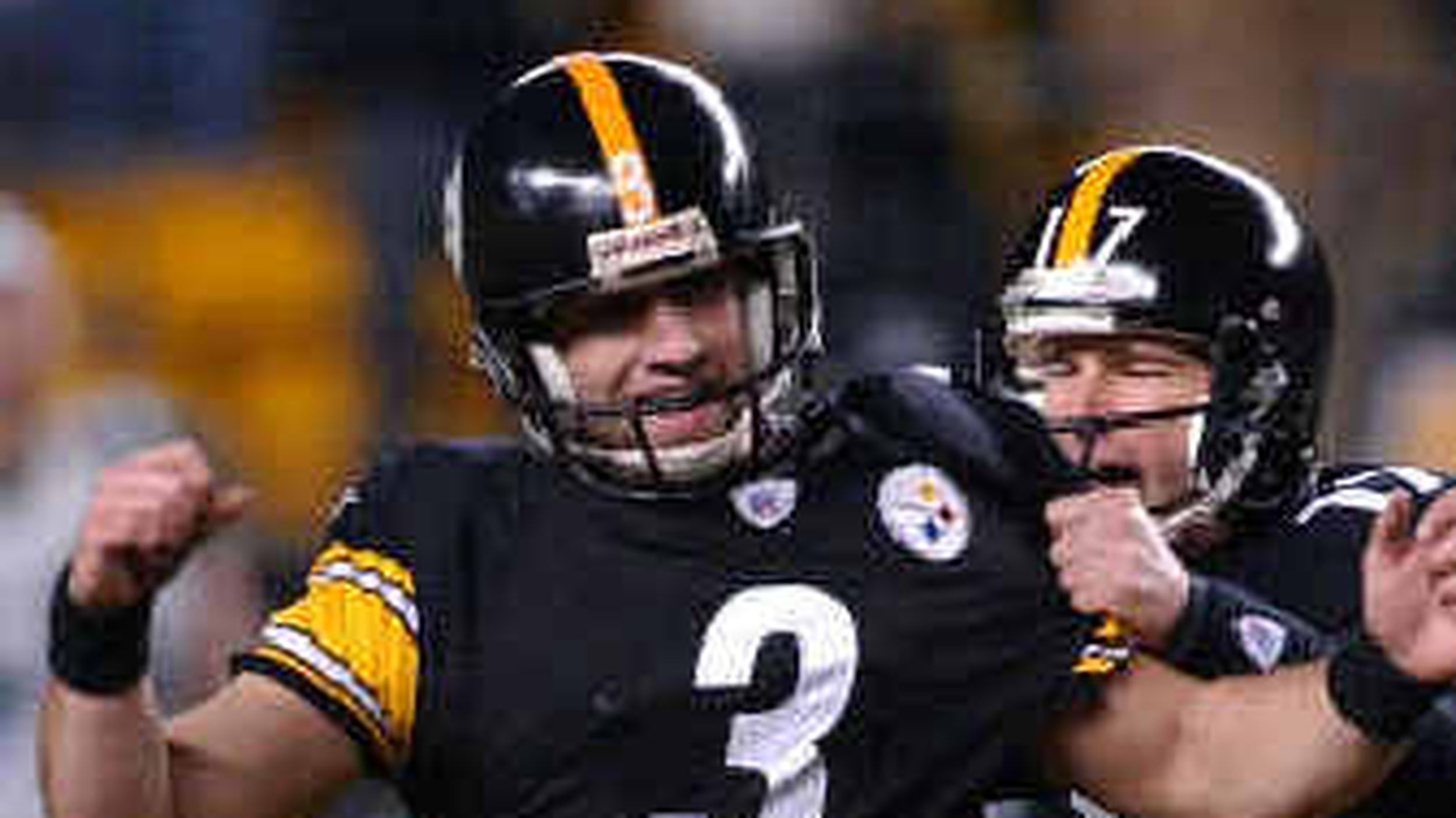 Place kicker Jeff Reed of the Pittsburgh Steelers celebrates with