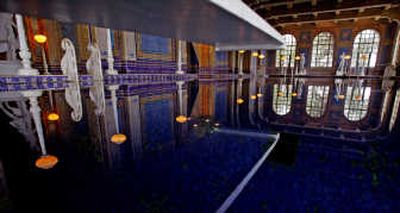 
A unique view from under the diving board of the Roman Pool at Hearst Castle is the last stop on all of the guided tours. The pool appears to be styled after an ancient Roman bath, such as the Baths of Caracalla.Los Angeles Times
 (Los Angeles Times / The Spokesman-Review)