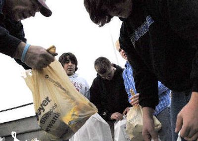 Several schools and organizations, including students and faculty at Canfield Middle School, teamed up this year to collect food for area shelters and soup kitchens.
(Kathy Plonka / The Spokesman-Review)
