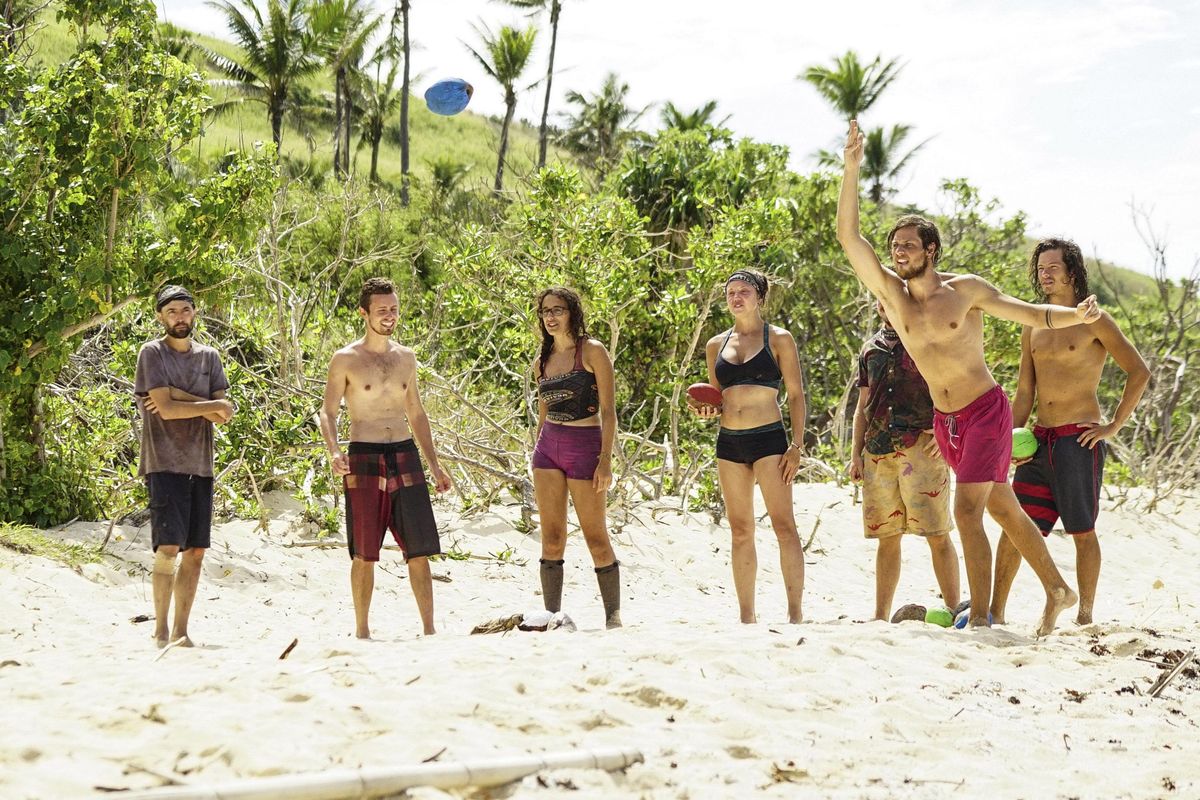 "I’m the Kingpin" - David Wright, Adam Klein, Hannah Shapiro, Jessica Lewis, Taylor Stocker and Justin Starrett relax on the eighth episode of SURVIVOR: Millennials vs. Gen. X, airing Wednesday, Nov. 9 (8:00-9:00 PM, ET/PT) on the CBS Television Network. Photo: Monty Brinton/CBS Entertainment ©2016 CBS Broadcasting, Inc. All Rights Reserved. (Monty Brinton / CBS)